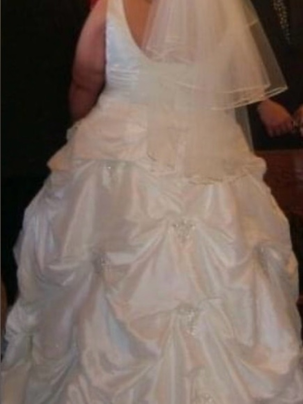 Plus size ‘pick-up’ style wedding dress
